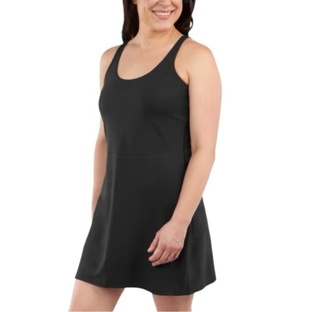 Elle Sport Women's Active Tank Dress‎ Black Size Medium NWT